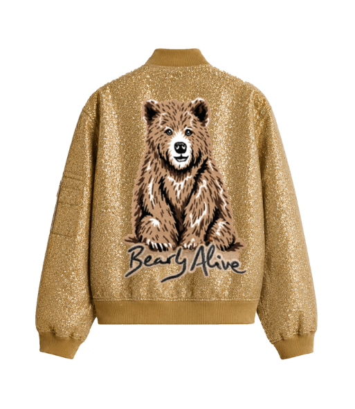 Bearly Alive Sequin Bomber Jacket