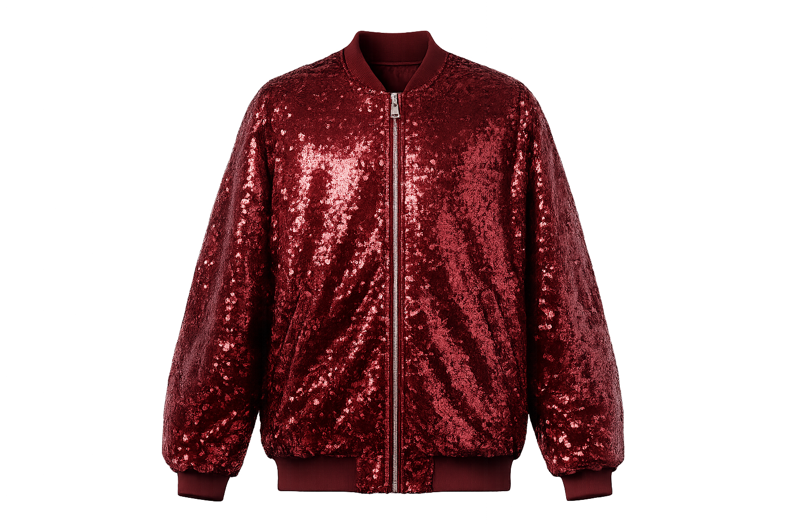 Dragon Oversized Red Sequin Bomber Jacket