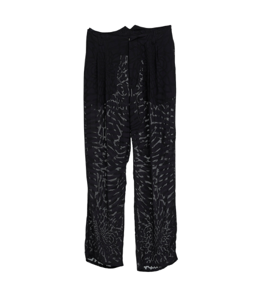 Schwarze Sommerhose aus Ausbrenner-Seide