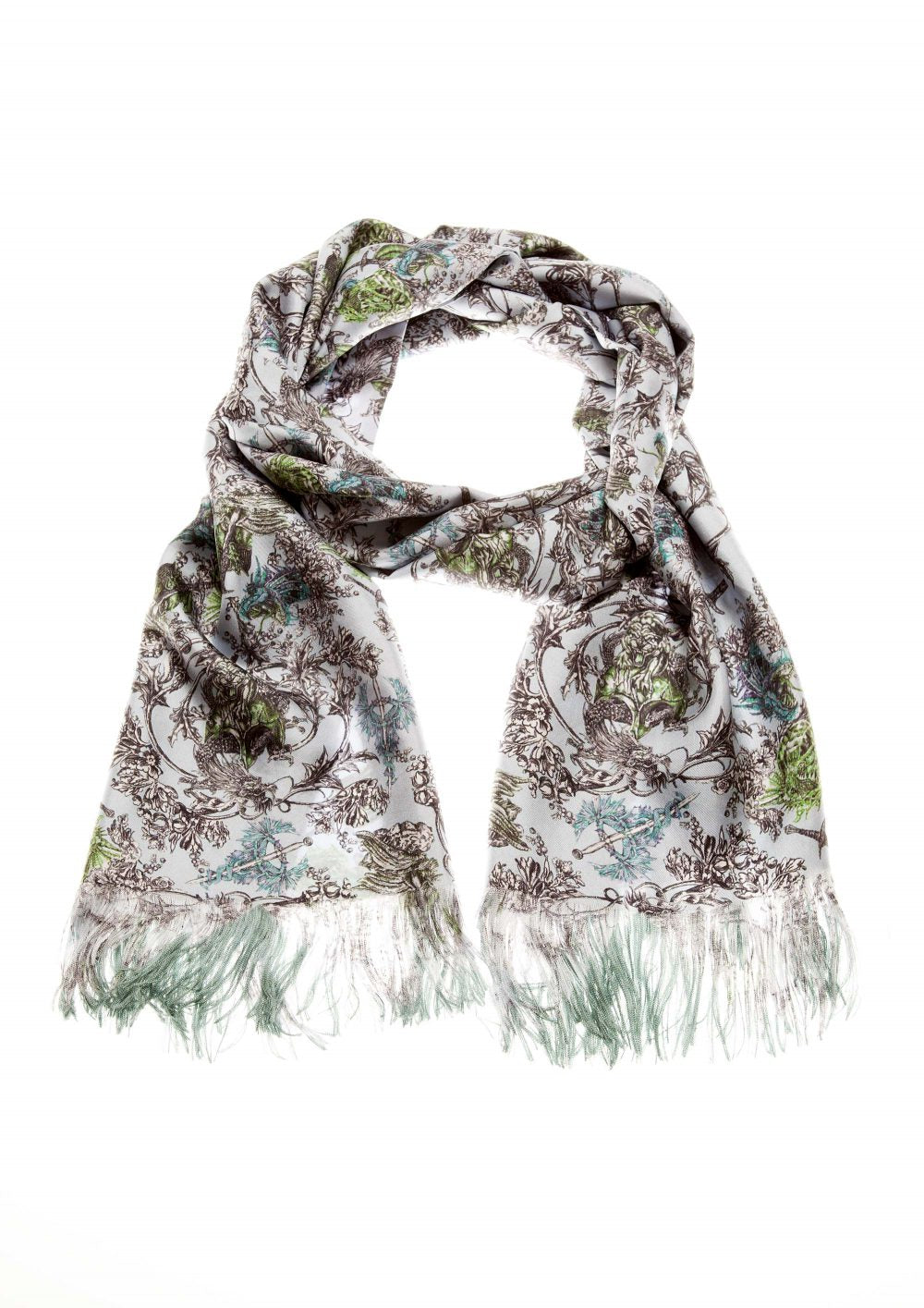 Silk Scarf Blue Dragon