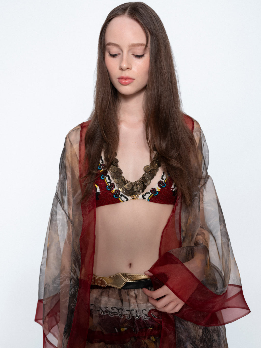 The Koi Hand Embroidered Chain Bikini