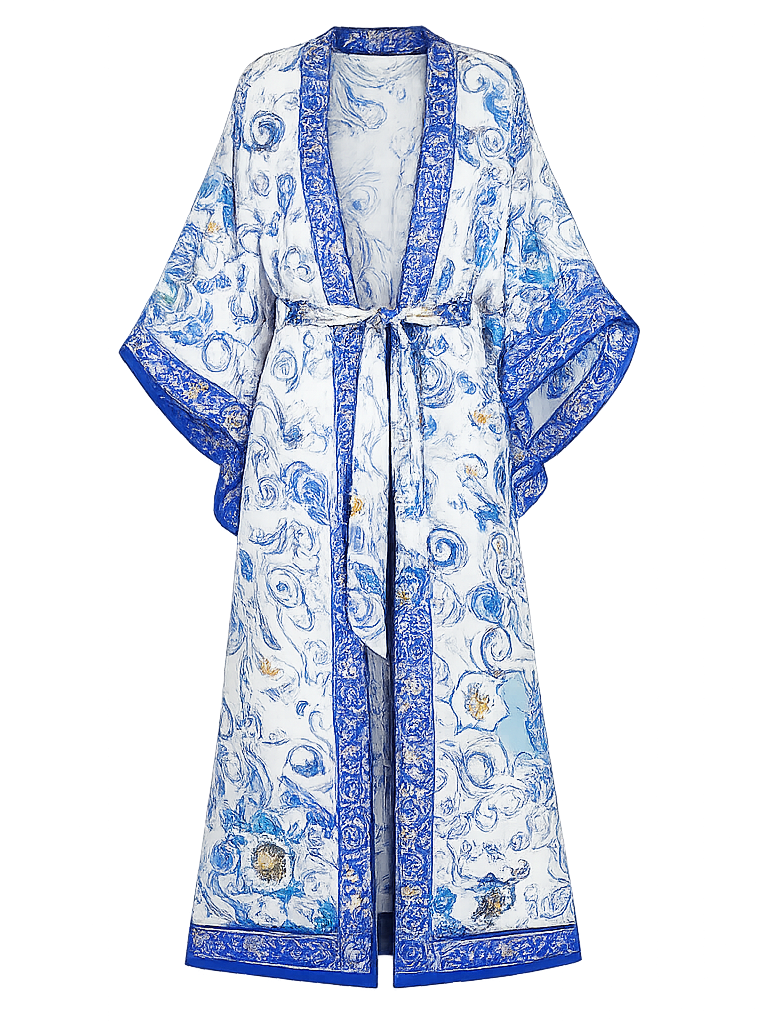 Kimono Estivo Leggero con Stampa Albero