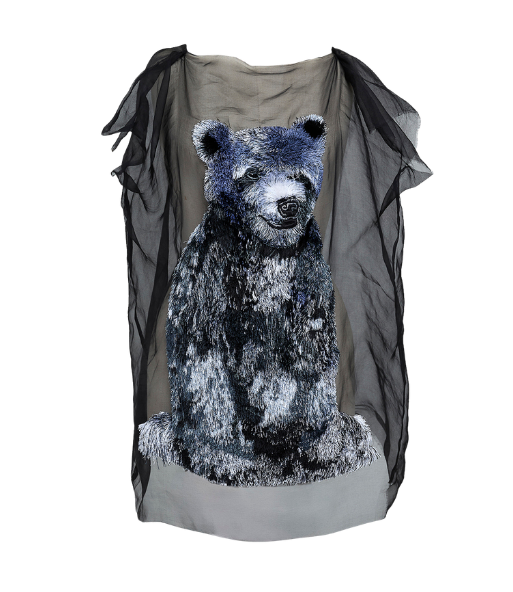 Chemise in organza avec broderie Ours