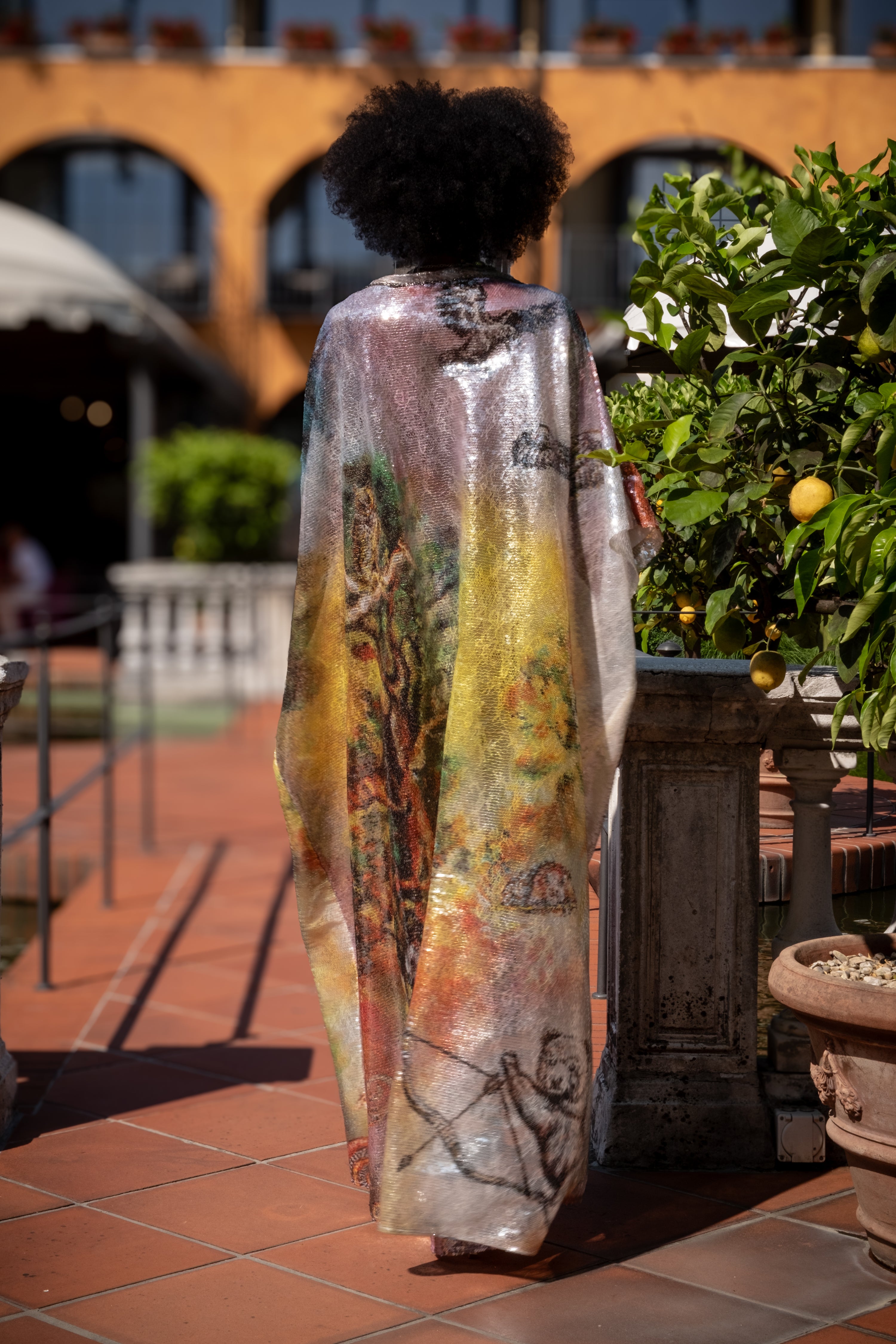 Print Statementdress Glitterkimono