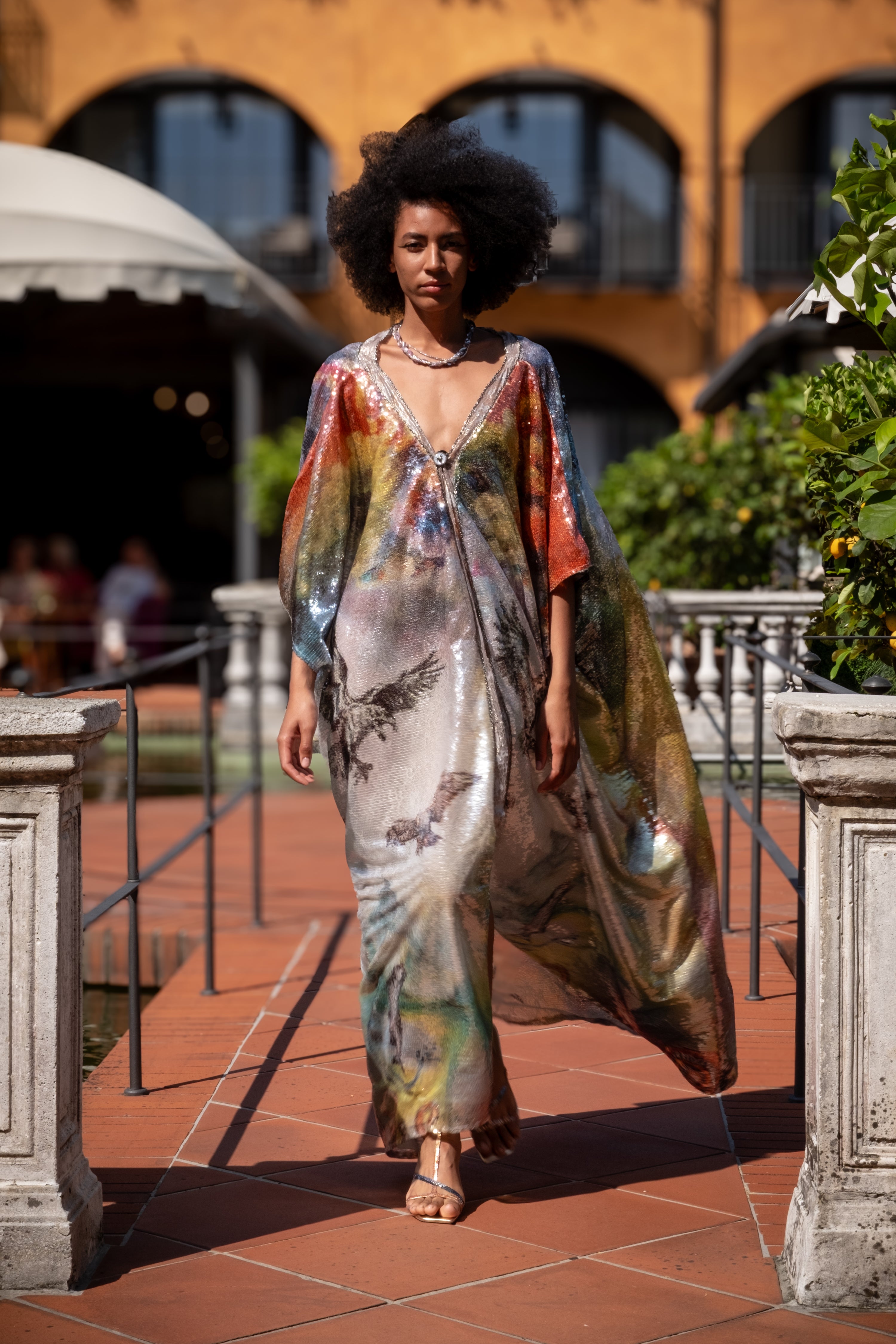 Print Statementdress Glitterkimono