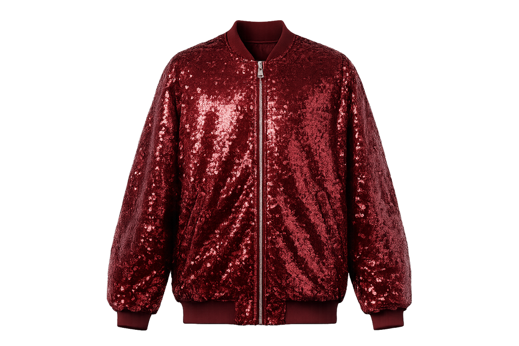 Dragon Oversized Red Sequin Bomber Jacket