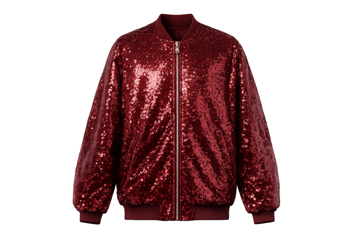 Dragon Oversized Red Sequin Bomber Jacket