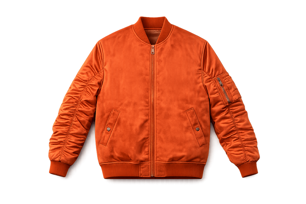 Bear Faux Suede Bomber Jacket