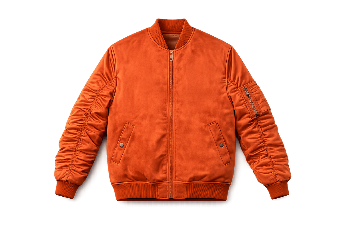 Bear Faux Suede Bomber Jacket