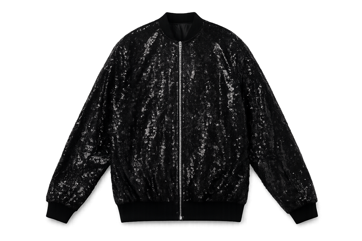 Cupid Bear Sequin Bomber Jacket
