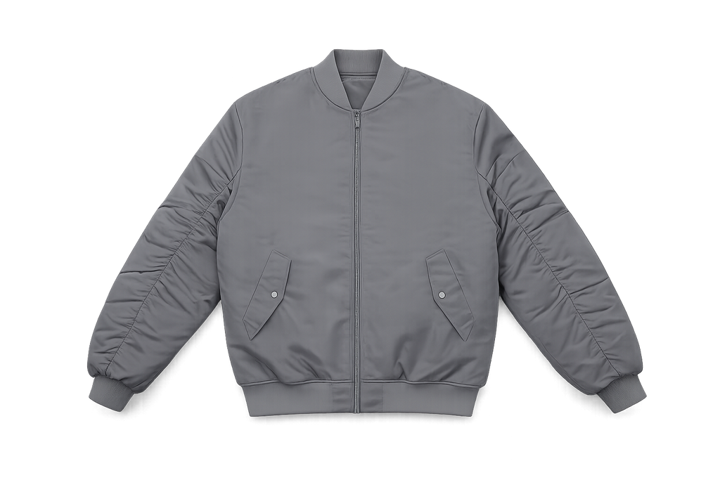Bear With Me Grey Bomber Jacket