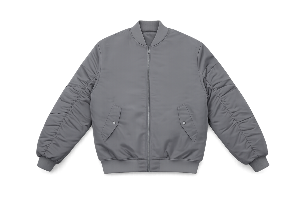 Bear With Me Grey Bomber Jacket