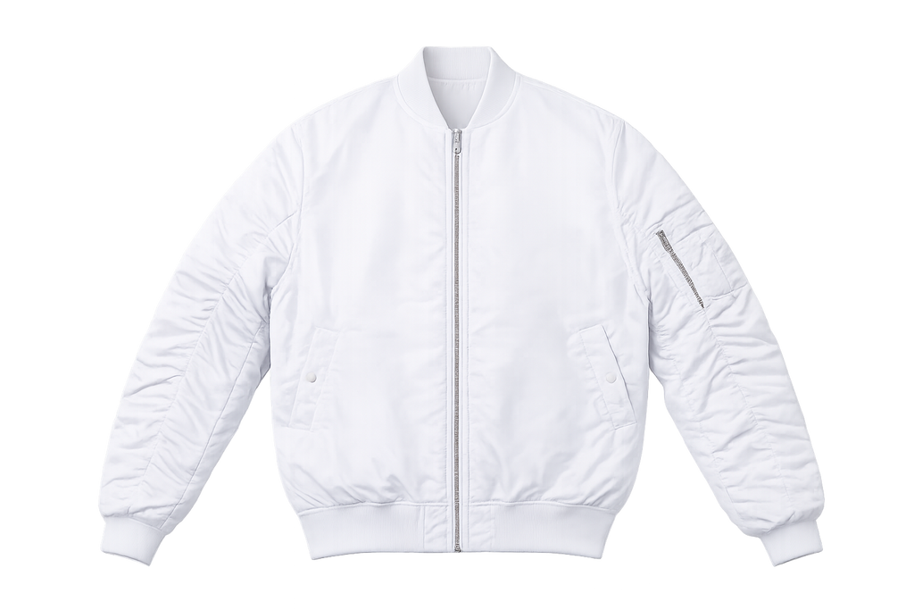 Bearly Alive White Bomber Jacket