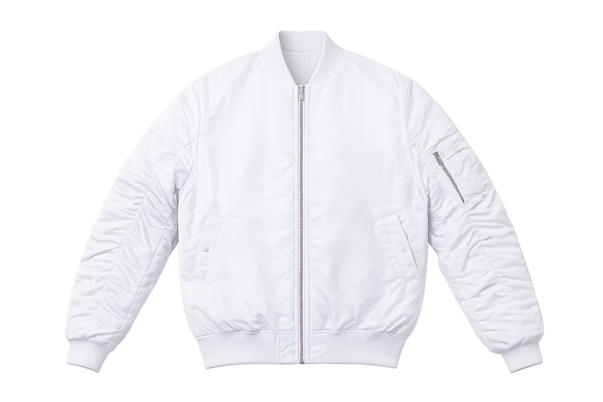 Bearly Alive White Bomber Jacket