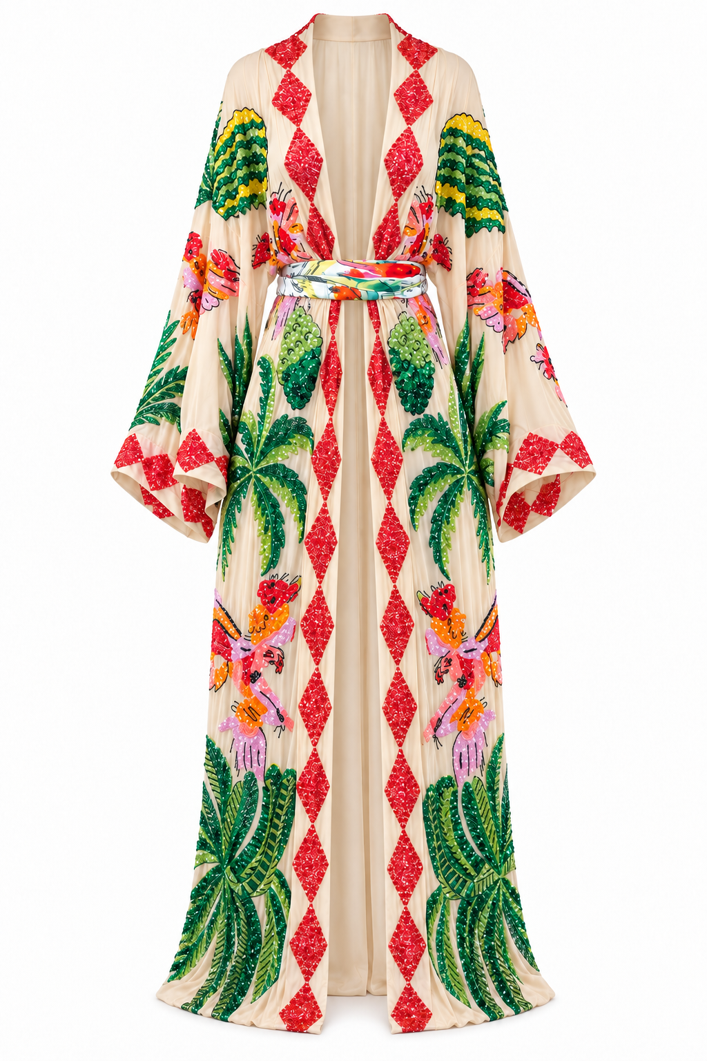 World On Fire Phoenix Embroidered Kimono