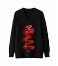 Dragon Oversized Knit Black Sweater