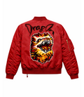 Dragon Oversized Red Bomber Jacket