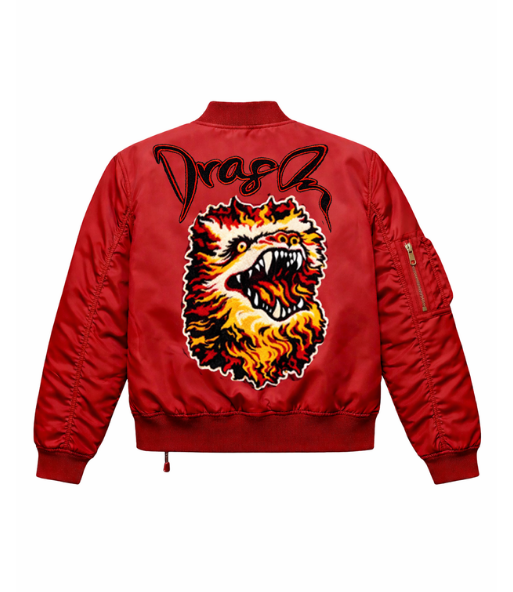 Dragon Oversized Red Bomber Jacket