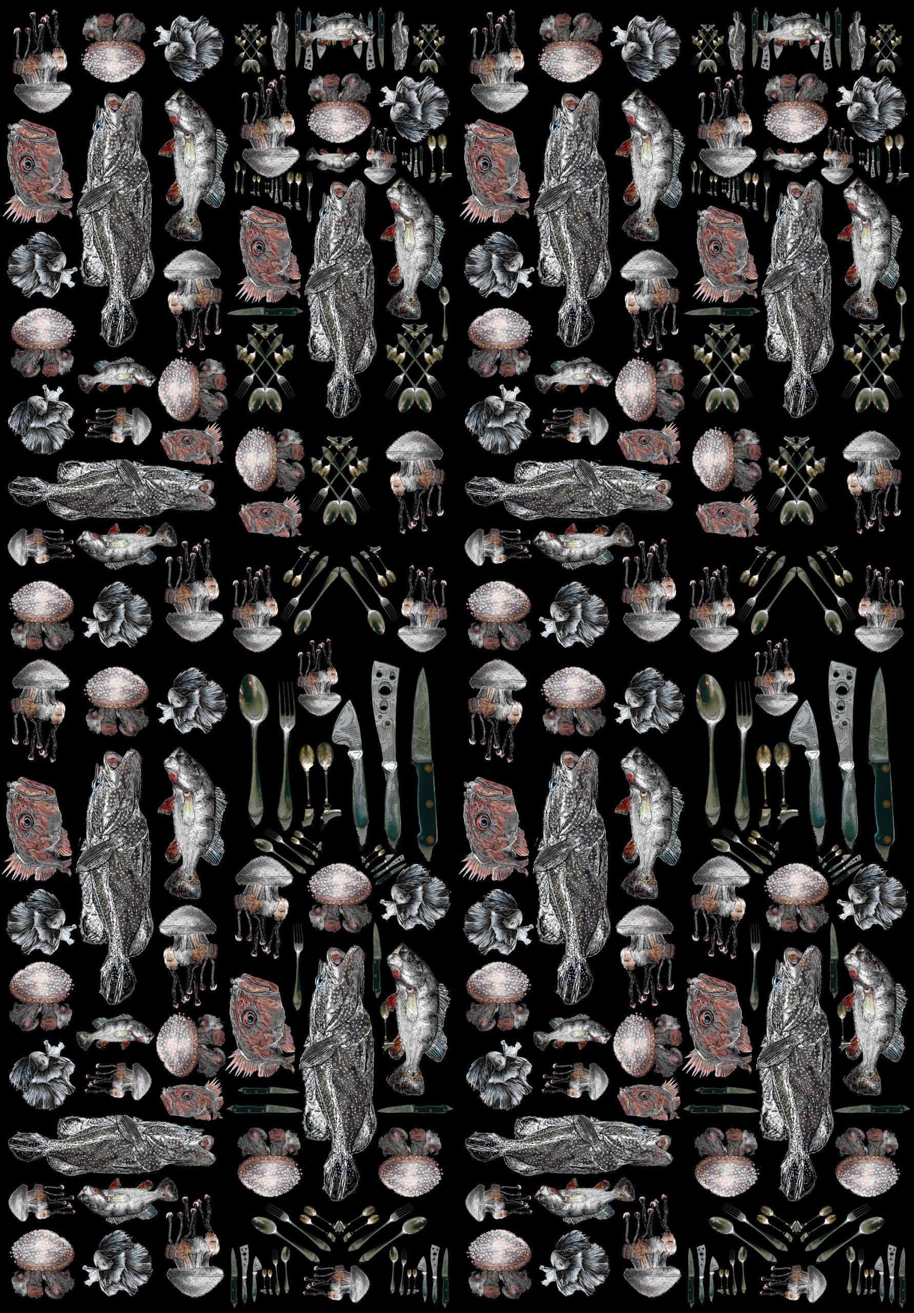 Wallpaper Fishes Cuttlery