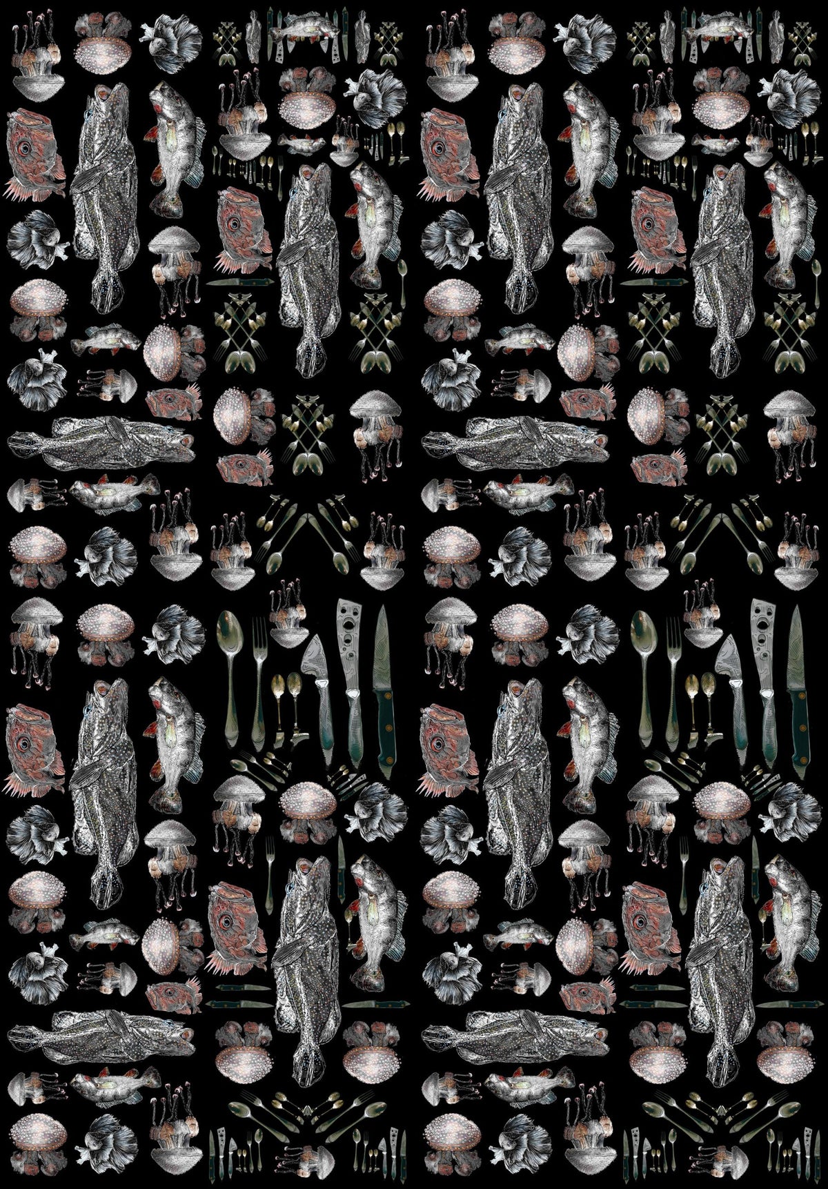 Wallpaper Fishes Cuttlery