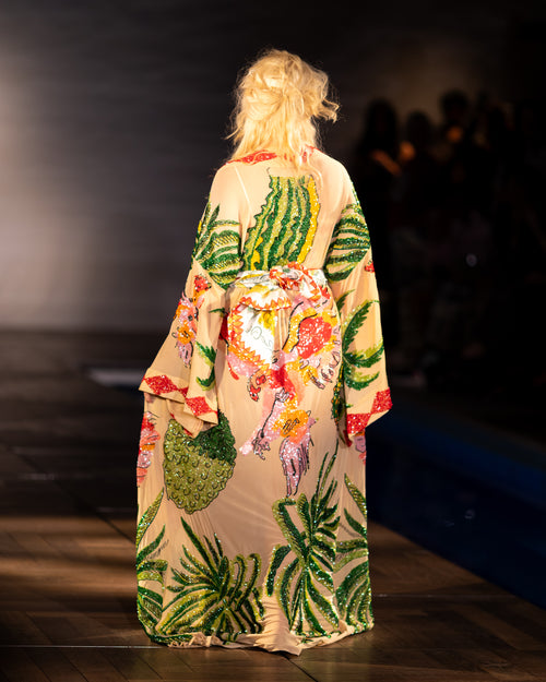 World On Fire Phoenix Embroidered Kimono
