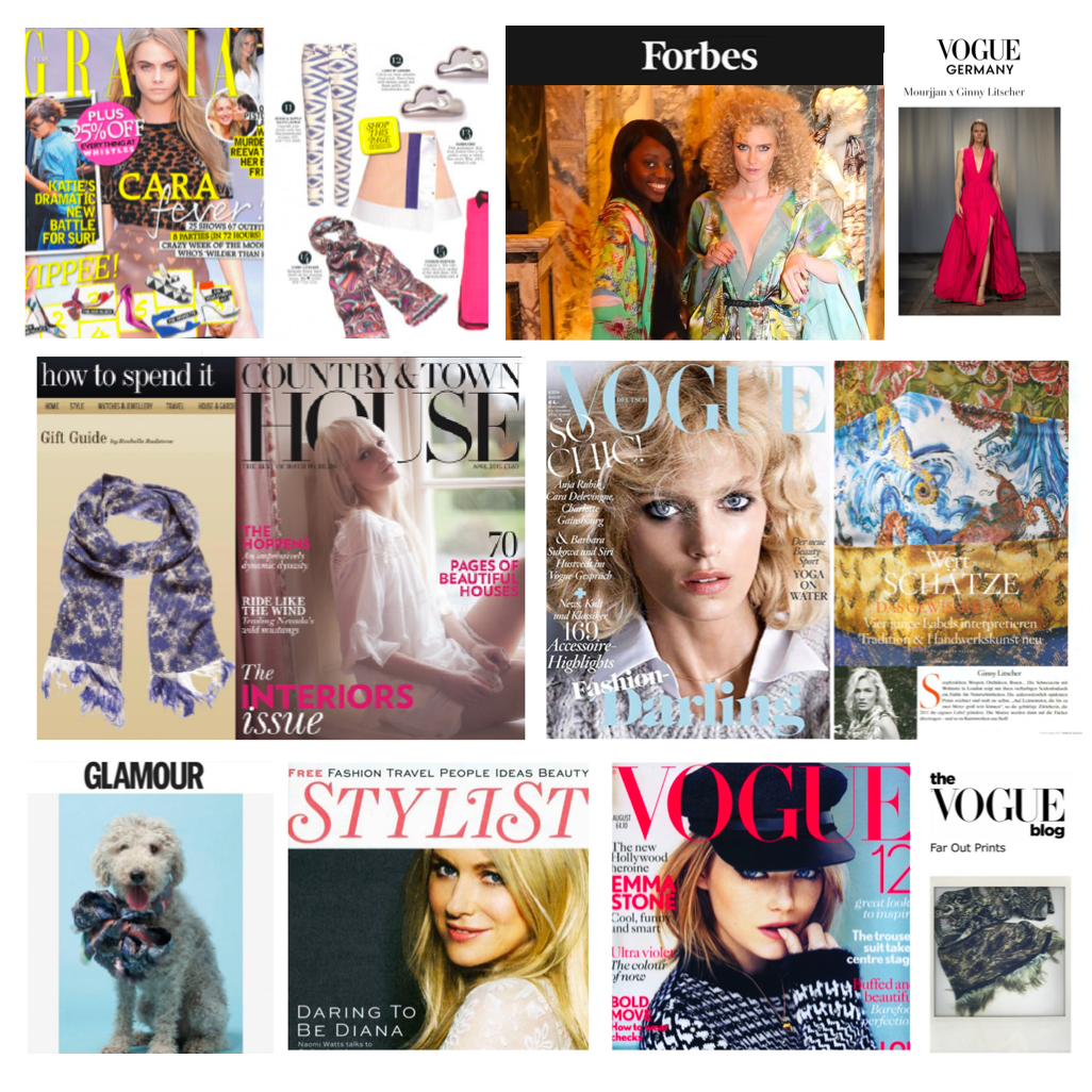 A collage of her press covers