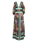 Kimono aus recyceltem Seidentwill mit Mint-Print