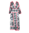 Kimono in Twill di Seta Riciclata con Stampa Albero