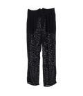 Pantalon d'été en soie dévorée noire