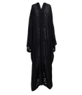 Silk Devore Printed Black Kimono