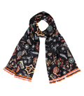 Silk Scarf Black Starsign Ornament