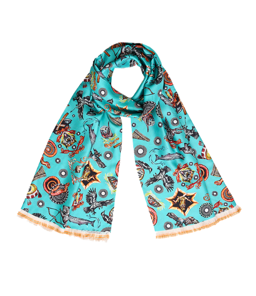 Silk Scarf Blue Starsign Ornament