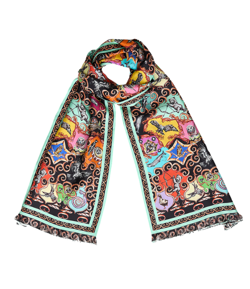 Silk Scarf Colorful Starsign Ornament