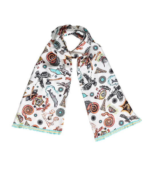 Silk Scarf White Starsign Ornament