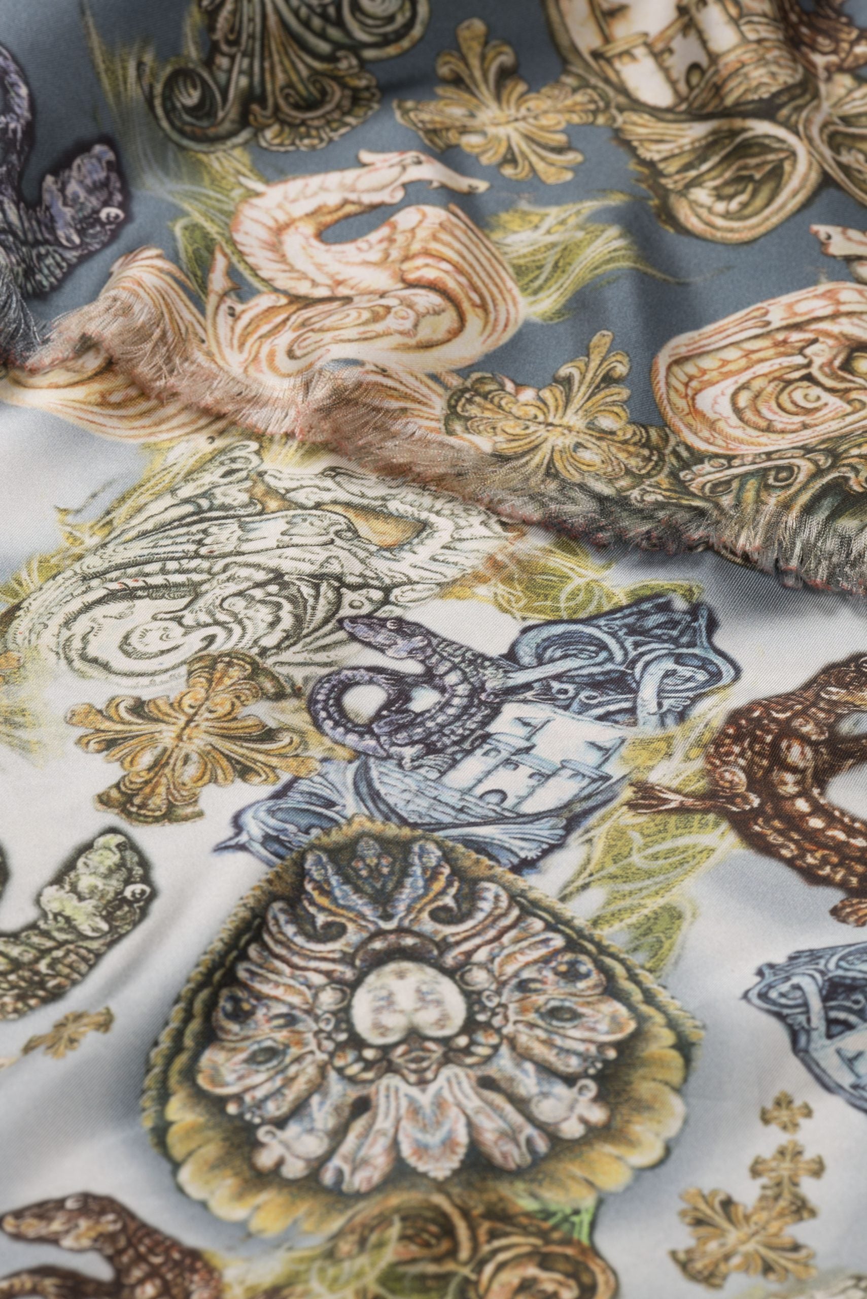 Silk Scarf Ornament Blue