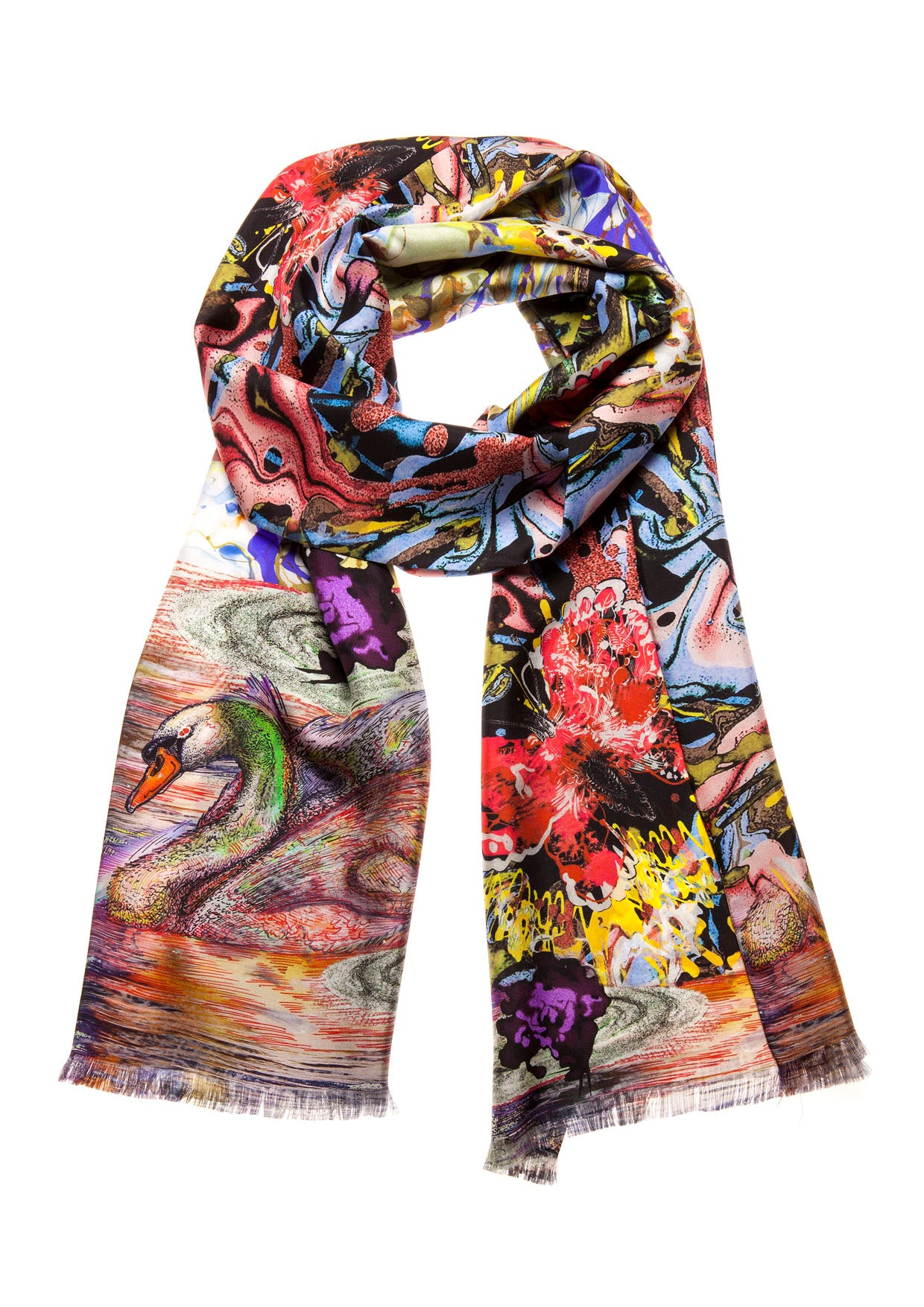 Silk Scarf Swan Lake