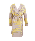 Schlichter Mantel aus veganem Leder mit Tribal-Print