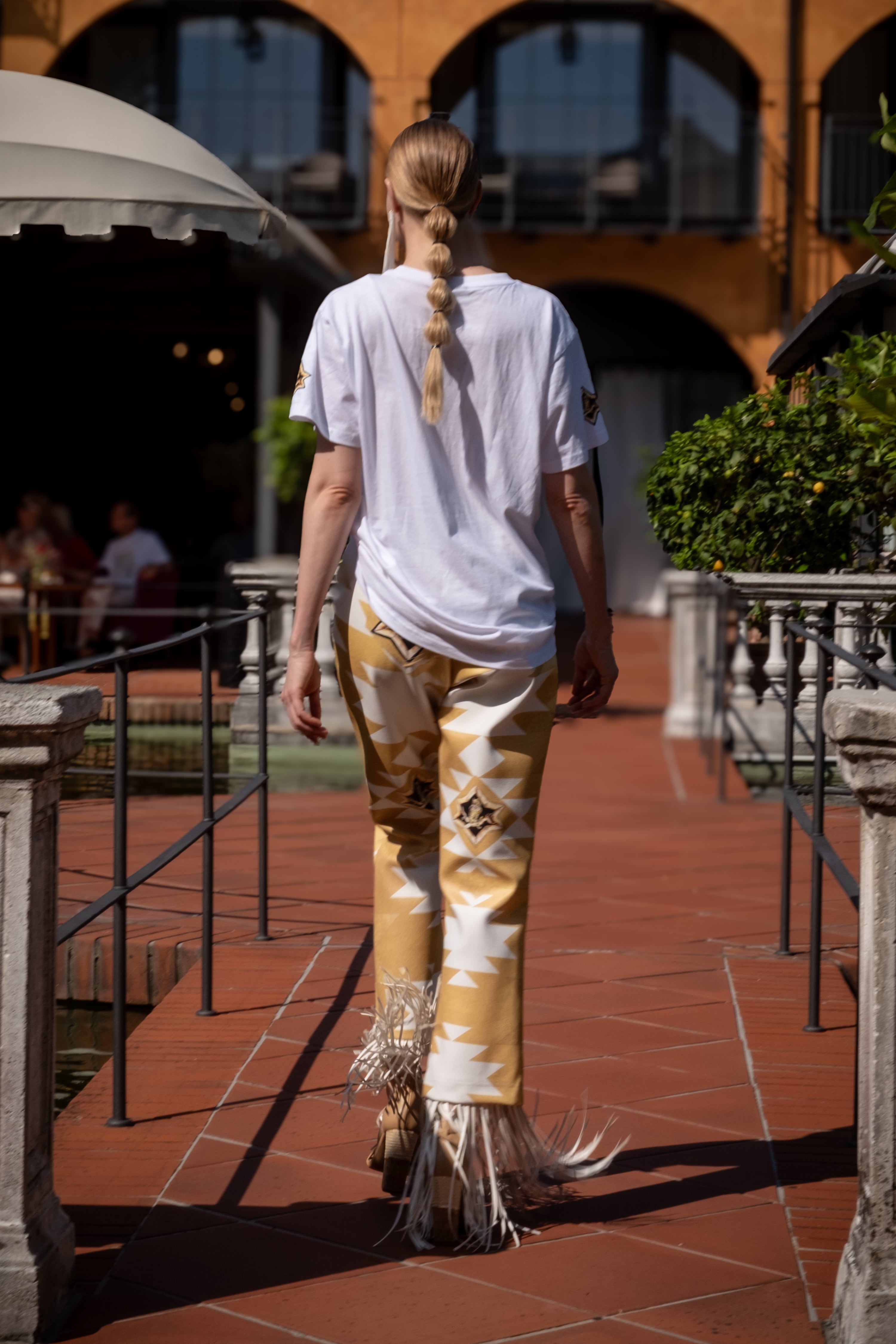 Vegan Leather Fringed Trousers