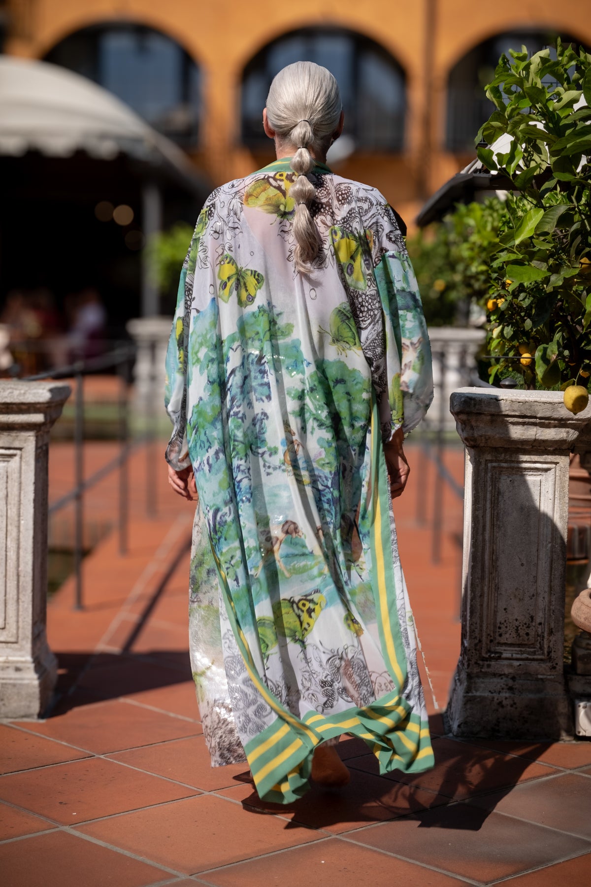 Kimono Estivo Leggero con Stampa Albero