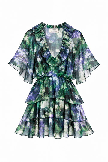 The Watercolour Ruffle-Trimmed Dress