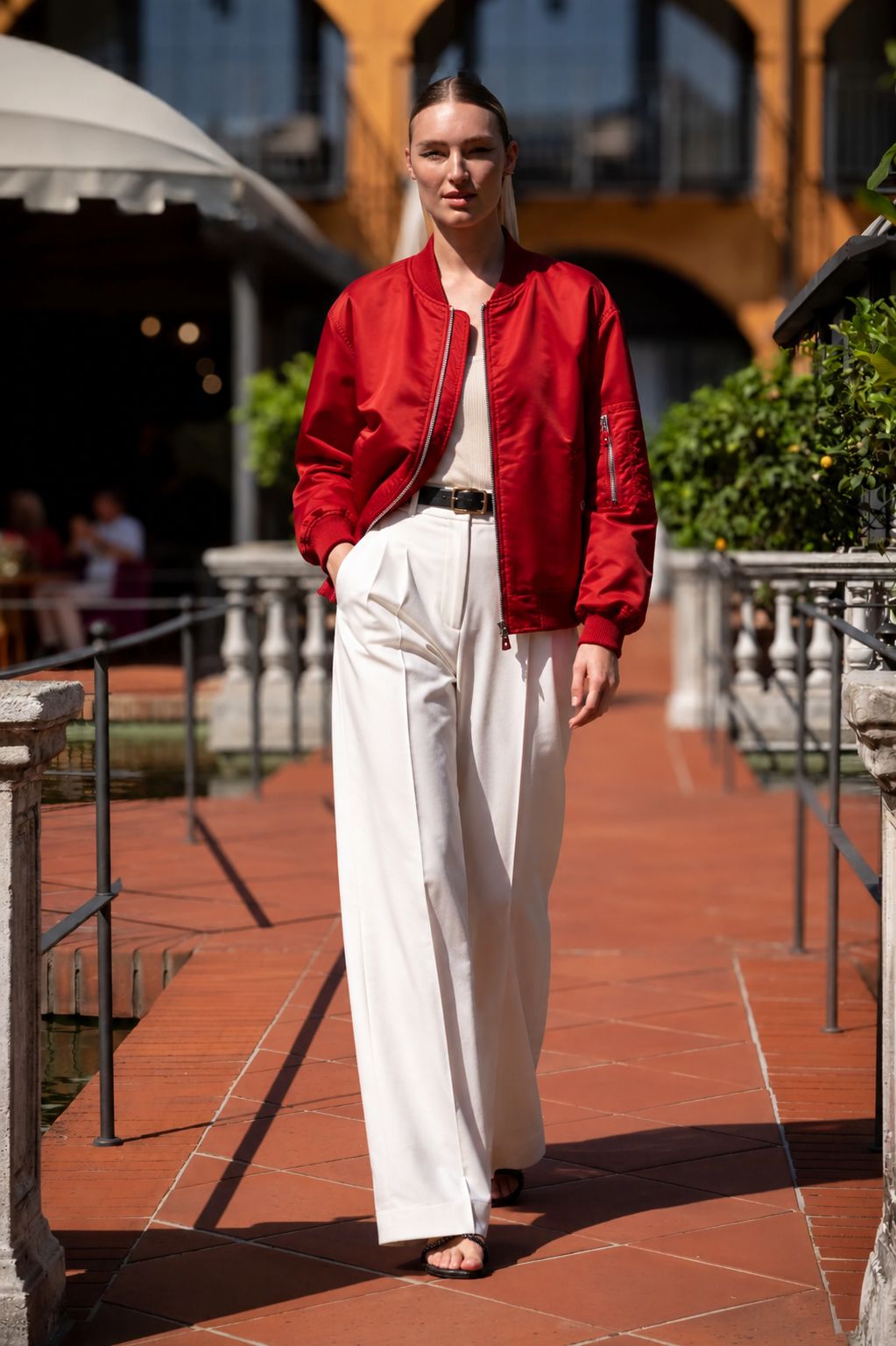 Dragon Oversized Red Bomber Jacket