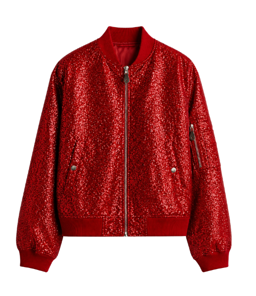 Dragon Oversized Red Bomber Jacket