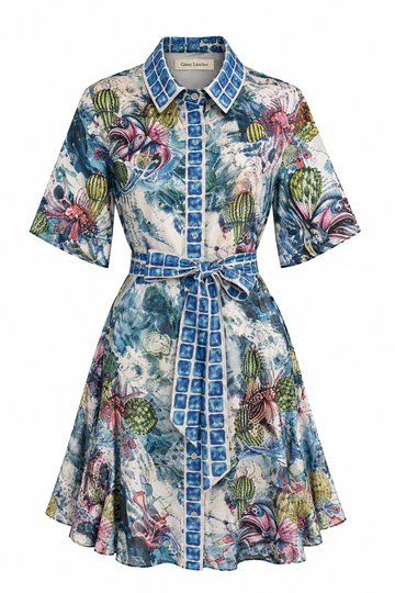 Your Ocean Is Rubbish Shirt Dress, shown flat on a white background