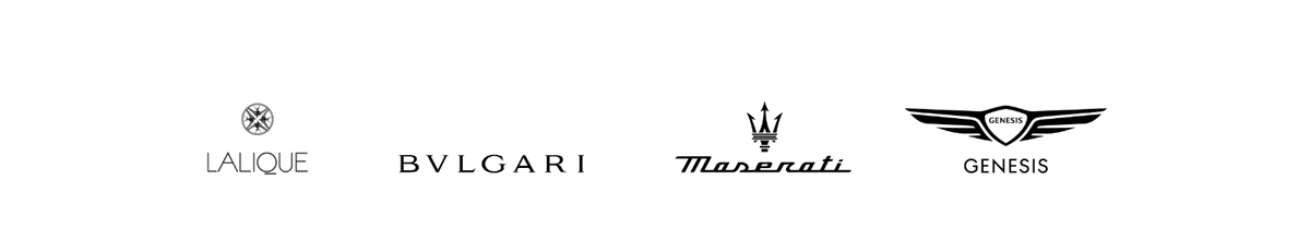 Partners: Lalique, Bvlgari, Maserati, Genesis