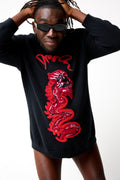 Dragon Oversized Knit Black Sweater