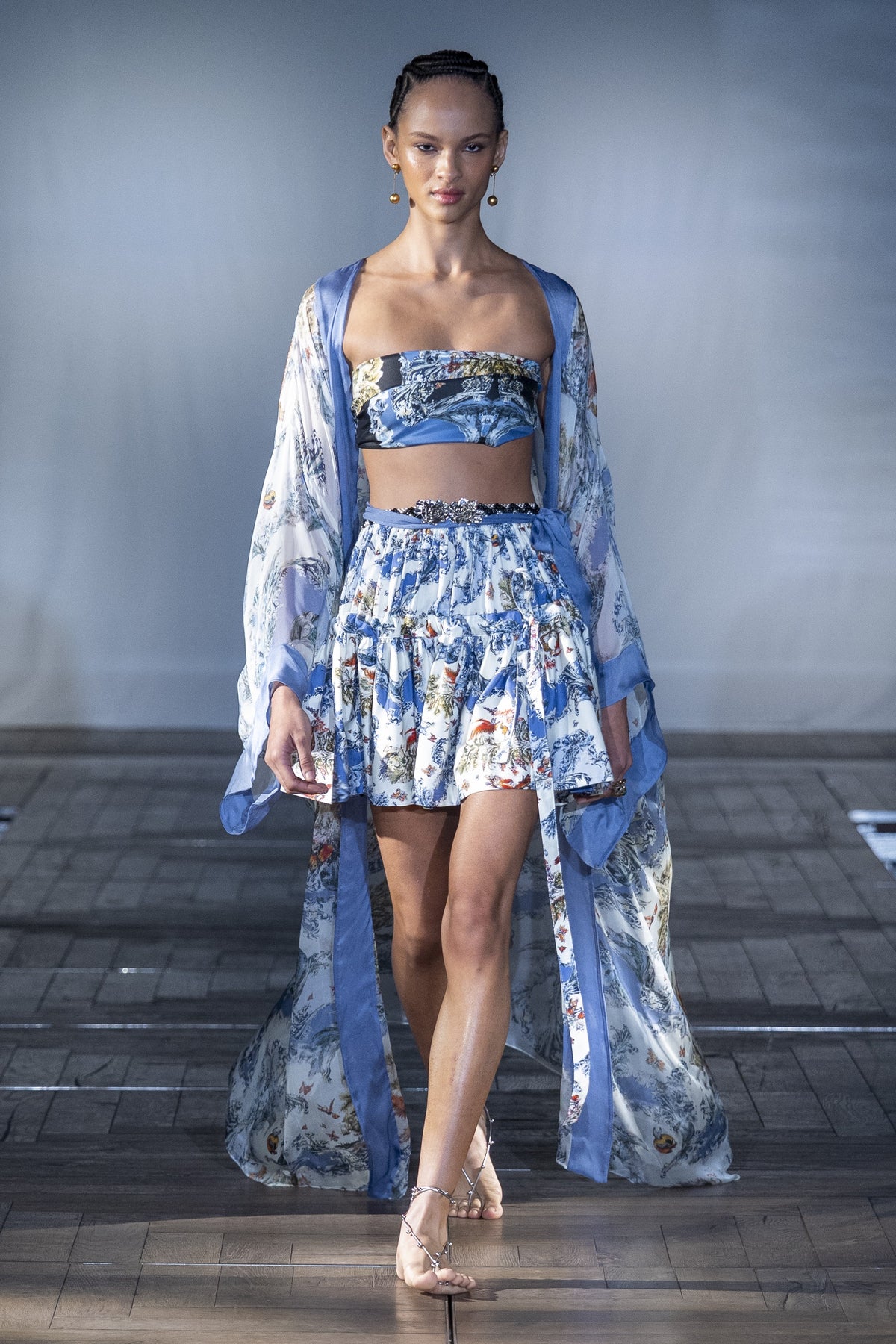 The Chinoiserie Ruffle Skirt worn on the runway