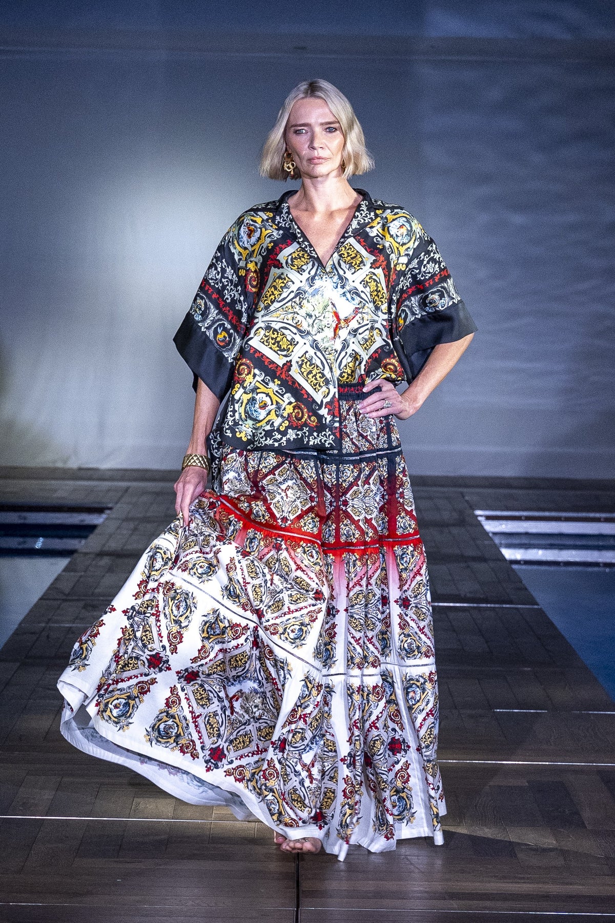 The Imperial Silk Shirt worn on the runway