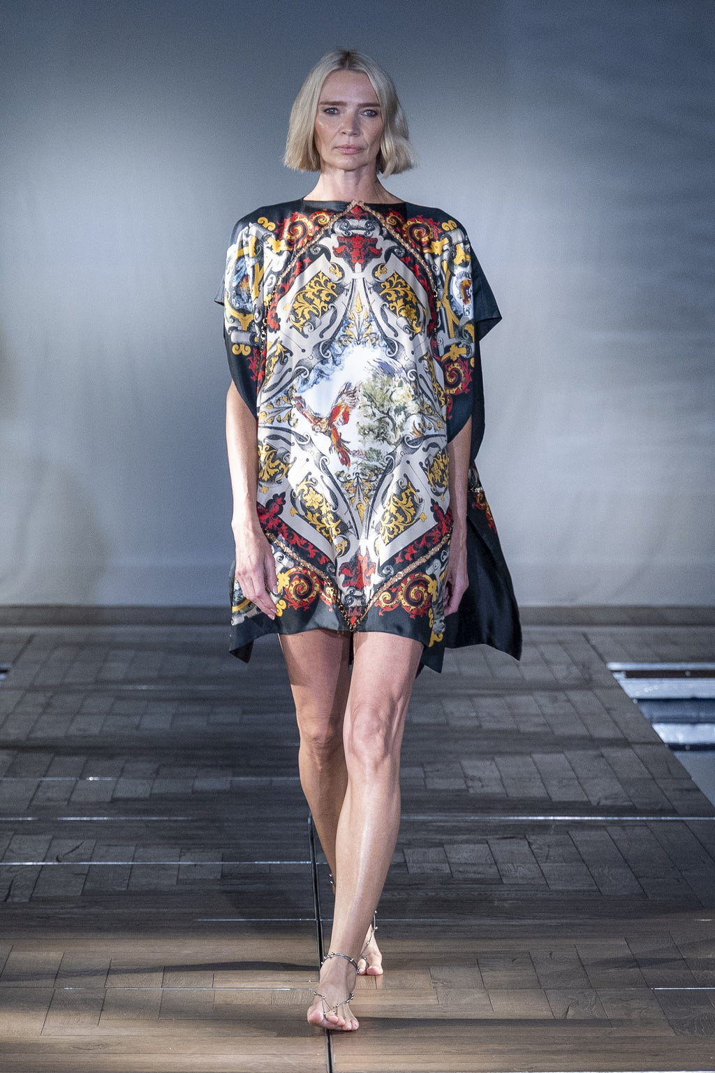 The Jodie Baroque Kaftan worn on the runway