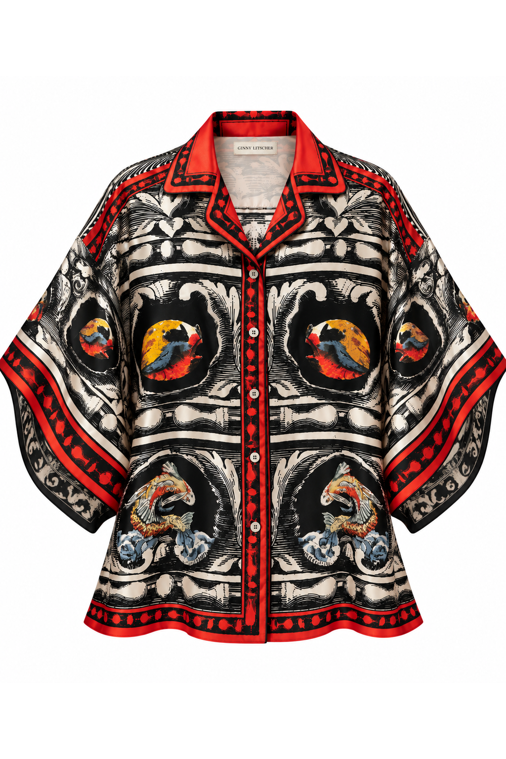 The Nocturne Silk Shirt, shown flat on a white background