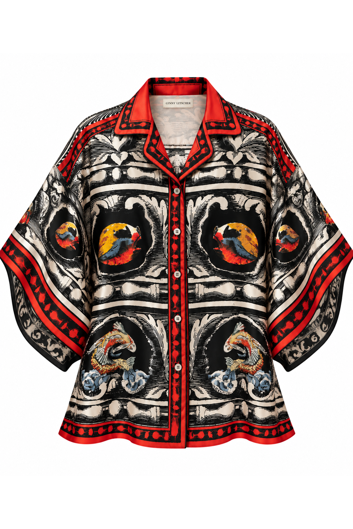 The Nocturne Silk Shirt, shown flat on a white background